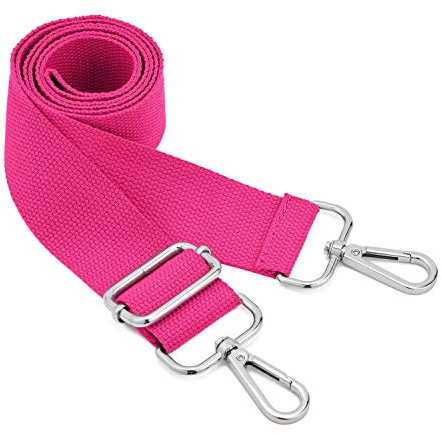 Breite Schulter Taschen Strap,Verstellbarer Ersatz Gürtel Tasche Strap mit Silber Swivel Hooks Soft Canvas Handtasche Riemen Messenger Bag Changeable Long Strap for Crossbody Handtasche (Rose Red)