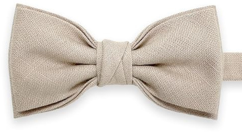LINILI Leinen Fliege für Herren, Bereits gebunden und verstellbar- Handgefertigt in EU- Farbe: Beige