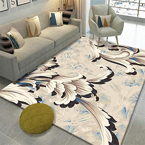 joop Teppich Beige Wohnzimmer Teppich beige abstraktes Pflanzenmuster strapazierfähiger Teppich in Mehreren Größen Baby Teppich mädchen 80X120CM Teppich groß 2ft 7.5''X3ft 11.2''