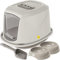 CAT CENTRE Jumbo Grey Kitten Hooded Litter Tray Durable Bundle Bowls Toilet Starter Set Kit Loo Carry Handle Carbon Filter