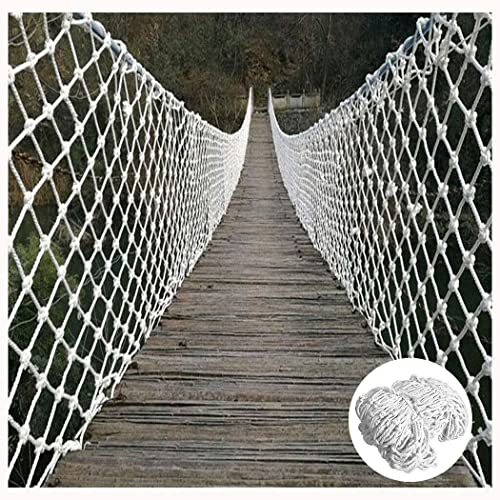 Aocet Balkon-schutznetz Sicherheitsnetz für Kinder Seil Netz Weiß Treppen Katzennetz Nylon Schutznetz Dekoratives Netz Anti-Fall-Netz (Grid : 5cm, W*L : 2mx4m)