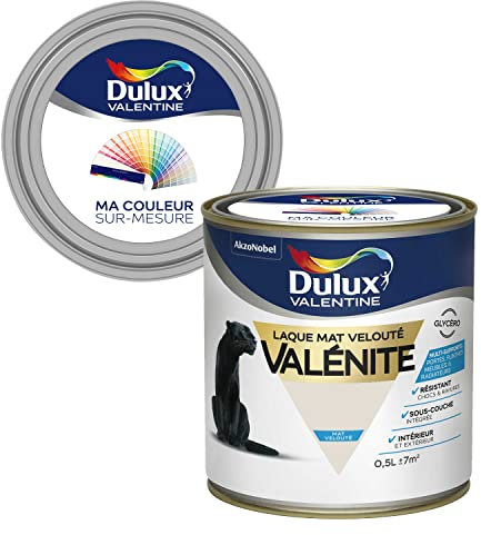 Ma Couleur Sur-mesure par Dulux Valentine – Peinture Laque Glycéro - Grande résistance pour boiseries et ferronneries - Mat Lin Clair 0,5 L