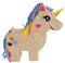 P'TIT CLOWN - 22911 - Pinata Einhorn - Einfache Befüllung - Zubehör Dekoration Kindergeburtstag, Kirmes, Feiern - Karton, Papier - Rosa - 39 x 43 x 10 cm