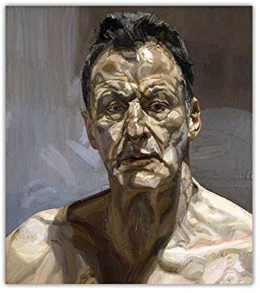 XCPORA Berühmte Lucian Freud Poster《Selbstporträt》Malerei Lucian Freud Leinwand Wandkunst Lucian Freud Drucke für Home Wanddekoration Bild 50x60cm Kein Rahmen