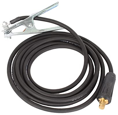 WELDINGER Kupfer Massekabel 4 m 25mm² T50 Gummiqualität mit Erdklemme 300A (SPEM14)