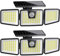 KIBTOY 156LED Solar Security Light Motion Sensor Outdoor, Easy to Install, 360° Wide Lighting Angle IP65 Waterproof, Solar Flood Lights for Front Door, Yard, Garage, Sidewalk, Pathway (2 Pack)