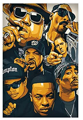 ZOLULA Hip-Hop-Rap Legend Poster, Leinwand-Poster, Wandkunst, Dekor, Bild, Gemälde für Wohnzimmer, Schlafzimmer, Dekoration, ungerahmt, 30 x 45 cm