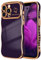 LCHULLE Compatibile con iPhone 13 Pro Max Cover cuore d'amore Custodia con forma ondulata e riccia ragazze Protezione della fotocamera Cover galvanizzata Custodia per iPhone 13 Pro Max Viola scuro