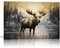 MODOJOART Elch Leinwand-Kunst, abstraktes Elchbild, Gemälde, Natur, Tierwelt, Posterdruck für Wohnzimmer, Esszimmer, Dekoration (Artwork-03, 61 x 40,6 cm)