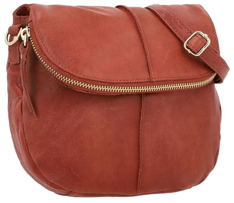 Gusti Umhängetasche Leder - Iselin Pflanzlich gegerbt Umhängetasche Handtasche Schultertasche Partytasche Festivaltasche Ledertasche Braun Leder