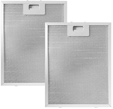 JILAN 2 Pack Aluminum Cooker Hood Metal Grease Filter 320 x 260mm Kitchen Extractor Fan Filter Aluminum Universal Mesh Hood Vent Filter Fit for Cooker Hood