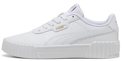 PUMA Mädchen Carina 3.0 Jr Sneaker, Puma White Puma Gold, 38.5 EU