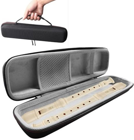 Flauto, custodia per flauto con chiusura lampo, custodia per flauto portatile, custodia rigida per flauto soprano, flauto dolce in EVA, custodia rigida con cerniera per strumenti musicali