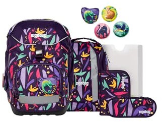 ergobag Pack Set ergonomischer Schulranzen Flexibel 6-teilig Set 1. Klasse Grundschule für Mädchen und Jungen