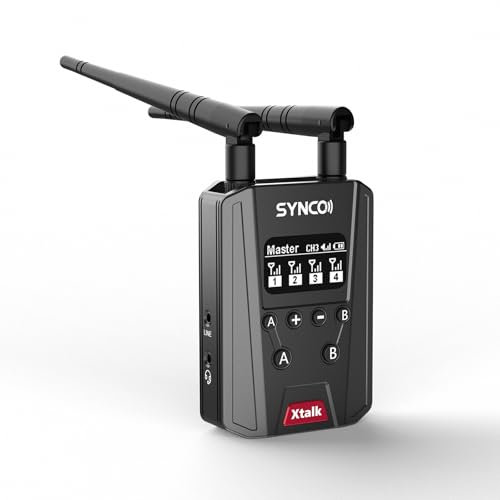 SYNCO XTALK Link Wireless Intercom Headset System, 2,4GHz Vollduplex Funk Gegensprechanlage mit Echtzeit-Überwachung