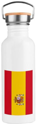 BIDON 750 ML ACERO INOXIDABLE ESTILO RETRO BANDERA ESPAÑA PAIS UNIDO orgullo español deporte deportivo botella senderismo