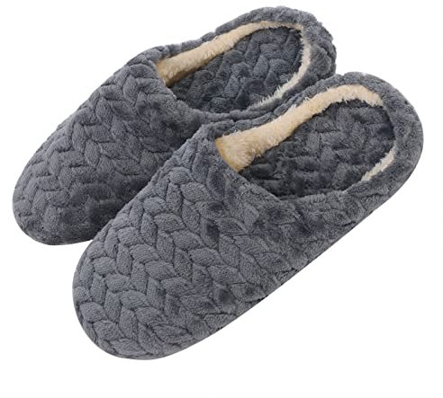 Generisch Hausschuhe Damen Plüsch, Warme Pantoffeln Damen Mit Rutschfester Sohle, Schlappen Flache Sohle Patschen Flauschige Hauspantoffeln Einfarbig Hauspatschen Bequeme Hausschlappen Leicht
