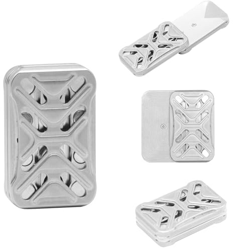 7JI Metall Fidget Slider Spielzeug,Magnetischer Fingerspitzenschieber,Fidget Toys Erwachsene,Fidget Toy,Metall Fidget Slider,ADHD Dekompression Metallschieber Spielzeug