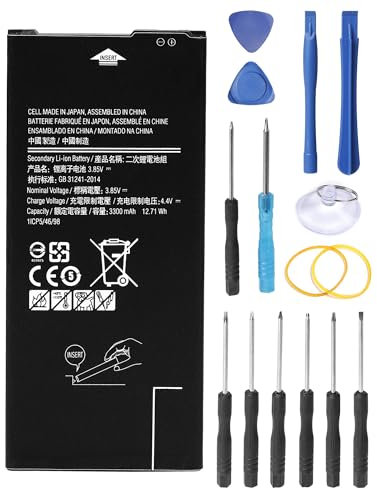 SHAWOROCE Batterie EB-BG610ABE compatible pour téléphone portable Samsung Galaxy J4 Plus (J4+) SM-J415F J6 Plus (J6+) SM-J610F J7 Prime SM-G610 On 7 Lithium Polymère 3300mAh 3.85V avec kit d'outils de