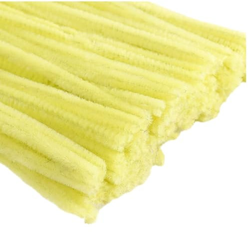 Pfeifenreiniger zum Basteln 100 Stück Chenilledraht Pfeifenputzer Lang 30 cm X 6mm Pipe Cleaner Basteln für DIY Handwerksprojekte (Gelb)