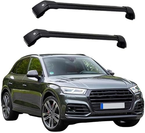 XDDHH Dachträger Car Für Audi Q5 SQ5 8R SUV 2008-2017 Gepäckträger Car Outdoor Modellieren Zubehör Dachgepäckträger Geschlossene Dachreling,A-Black