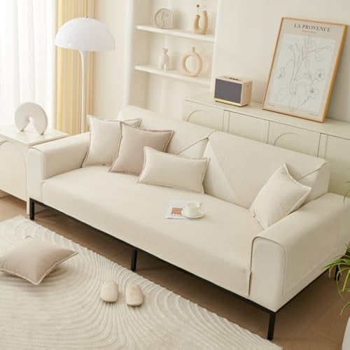 Sofföverdrag Soffskydd Vattentät Anti-Katt Skrapa Soffor Kudde Handduk Halkfri Tjock Enfärgad Soffa Skydd Tvättbart Möbelskydd - Beige||70 x 210 cm