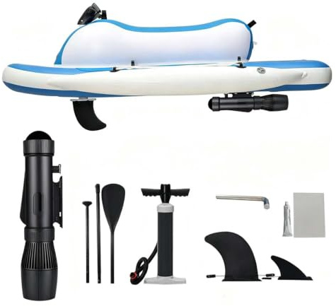 QFGain Unterwasser-Scooter + Elektrisches Falt-Schlauchboot – 500-W-BüRstenlosmotor mit 10-Stufiger Geschwindigkeitsregelung Boat+700W16APro
