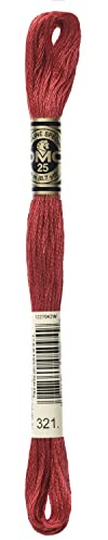 DMC 6-Strand Embroidery Cotton Floss, Christmas Red