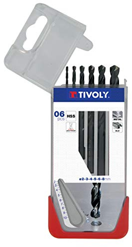 Tivoly A11-6 Stück Bohrer Metall HSS DIN 338 (Ø 2, 3, 4, 5, 6, 8 mm)