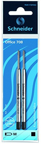 Schneider Kugelschreiber, 708 m, Edelstahl, Permanenttinte, Schwarz, Set mit Klammern