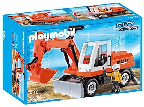 Playmobil 6860 City Action Construction Rubble Excavator with Functional Shovel, Fun Imaginative Role-Play, PlaySets Suitable for Children Ages 4+