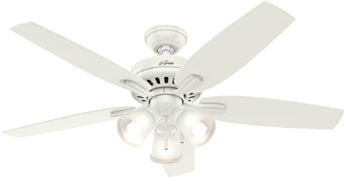 Hunter Newsome, Indoor, Ceiling Fan, with LED Lights, 52 inch, Fresh White