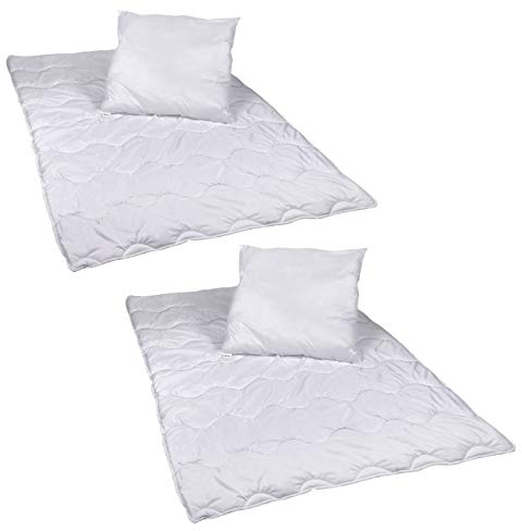 Unbekannt 4 teiliges Premium Bettenset Allergiker geeignet Steppbett Steppbettdecke Bettwäsche Bettdecke 2X 135x200 cm & Kopfkissen 2X 80x8