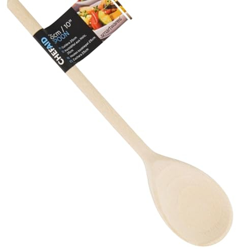 Chef Aid 12 Inch Spoon, Perfect for home Baking and Cooking, Crafted with a oval spoon edge for ease of use and sourced from well managed forests, Non Stick Friendly Kitchen Essential