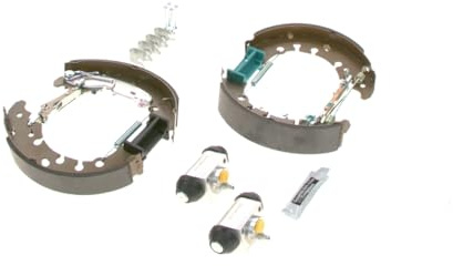 Bosch KS623 Kit Super Pro - Rear drum brake kit - 1 pre-assembled set, 2 wheel brake cylinders, 4 brake shoes