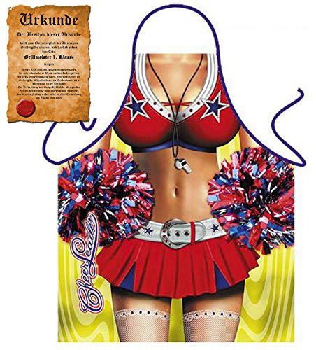 Sexy Grillschürze ! Top Scherzartikel zum Geburtstag, für Partys, Karneval,…: Cheer Leader !! GRATIS Urkunde dabei !!
