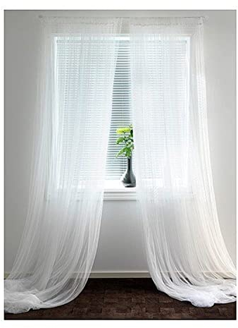 Sheer curtains, 1 pair, white - 280x250 cm