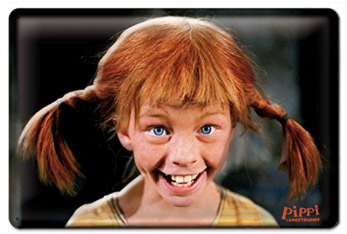 Logoshirt® Pippi Langstrumpf I Pippi Lacht I Blechschild Retro I 3D Motiv I 30x20cm