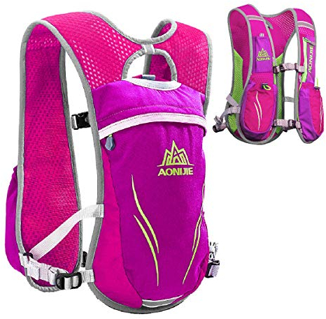 TRIWONDER Sac Trail 5,5L Gilet d'Hydratation Sac à Dos Hydratation Léger pour Marathon Randonnée VTT Course Running Homme Femme (Rose Rouge - Seul Sac)
