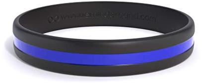 Reminderband Thin Blue Line Armband – Silikon-Polizei-Armband (mittel)