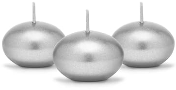 PartyDeco schwimmende Scheibe Satz schwimmenden Kerzen Silber für Vase Aquarium Teich Tischdekorationen für Hochzeiten Kommunion Geburtstag Teelichter Wärmer