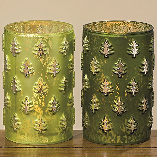 Windlicht Trees 2sort H17cm Material: Glas lackiert