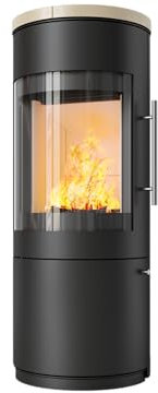 Kaminofen Hark 110 ECOplus 6 kW - Ofenkacheln: Creme - Korpus: Graphit