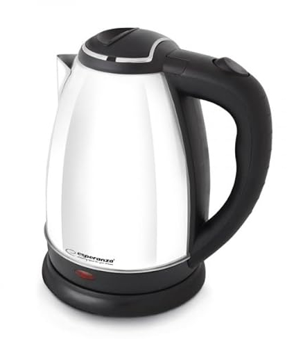 Bouilloire Esperanza EKK113W Blanc Noir Acier inoxydable Plastique 1800 W 1,8 L