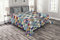 ABAKUHAUS marokkanisch Tagesdecke Set, Aufwändige Patchwork-Motiv, Set mit Kissenbezügen Waschbar, für Doppelbetten 220 x 220 cm, Dunkelblau Mehrfarbig