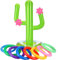 Blulu Cactus Gonfiabile Set di Giochi Anelli di Lancio Lancio Galleggiante dell'Anello di Nuoto Include Cactus Gonfiabile, Anelli Gonfiabili a Colori per Fiesta Party Piscina Giochi (9, Stile 1)
