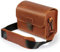 MegaGear MG1725 Pebble Kameratasche aus echtem Leder für spiegellose Sofort- und DSLR-Kameras, Camel