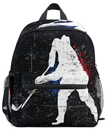 Kinderrucksack Vintage Eishockey Spieler Kindergarten Vorschule Tasche für Kleinkind Mädchen Jungen