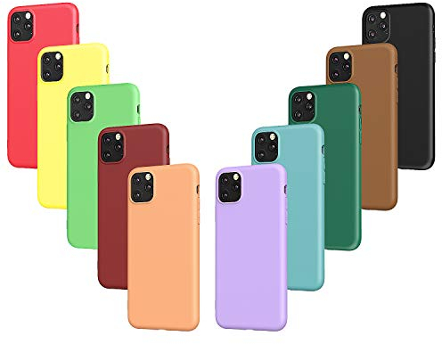 VGUARD 10 Pezzi Cover per iPhone 11 PRO Max 6.5 Pollici con Protezione della Fotocamera, Ultra Sottile Morbida TPU Custodia in Silicone Anti-Graffio Antiurto Protettiva Case - 10 Colori