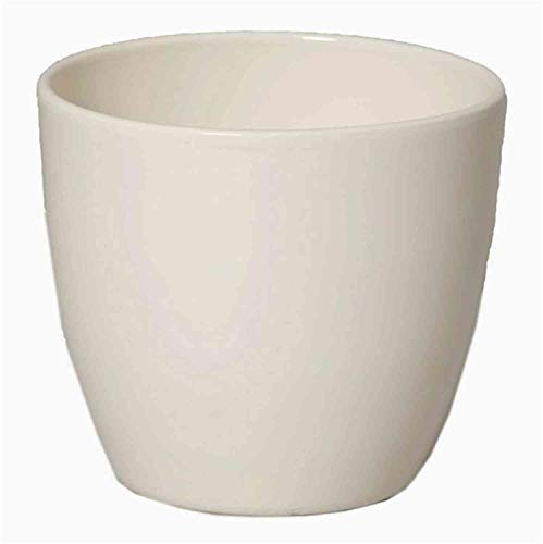 innaGLAS Grand Cache-Pot, céramique, crème, 25cm, Ø28cm - Pot Fleurs/Pot céramique